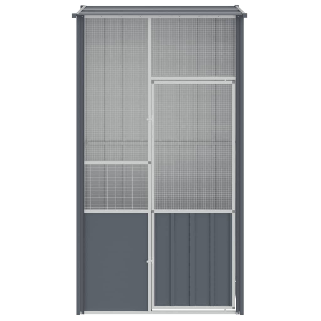 Vidaxl Bird Cage 115x78x200 cm Galvanized Steel Anthracite color