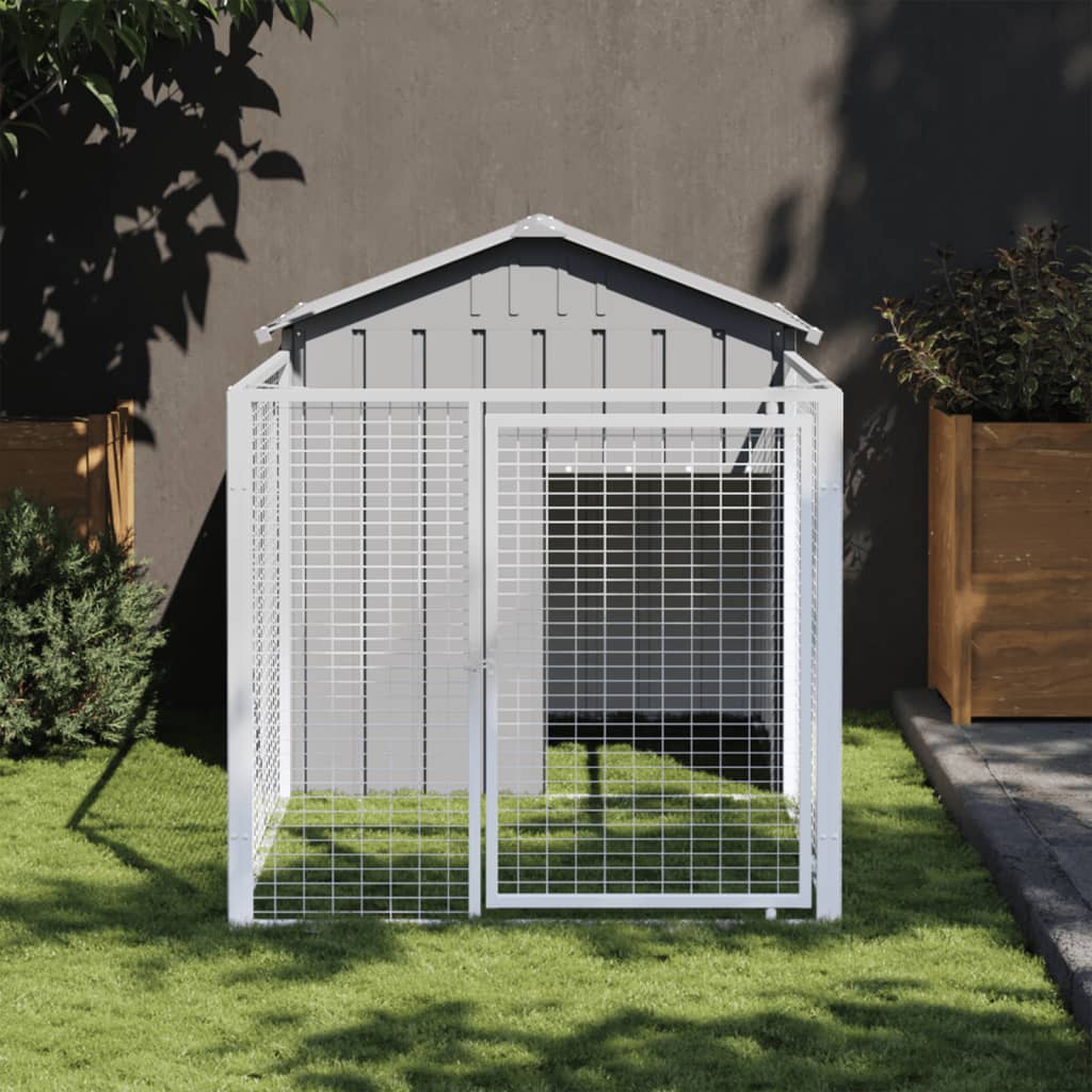 Vidaxl Dog Loft con techo 117x201x123 cm de acero galvanizado