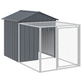 Vidaxl Chicken Coop s run 117x201x123 cm galvanizovaný ocelový antracit