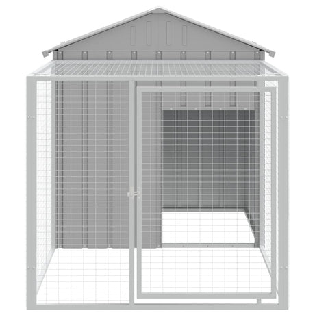 Vidaxl kippenhok met ren lichtgrijs 117x201x123 cm gegalvaniseerd staal