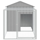 Vidaxl Chicken Coop with Run 117x201x123 cm de acero galvanizado gris