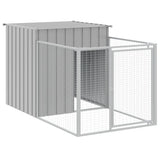Vidaxl hondenhok met ren lichtgrijs 110x201x110 cm gegalvaniseerd staal