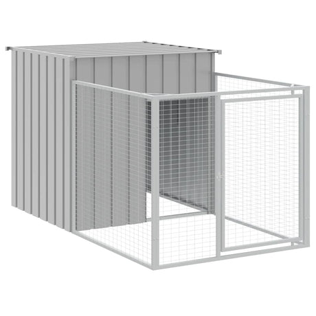 Vidaxl hondenhok met ren lichtgrijs 110x201x110 cm gegalvaniseerd staal