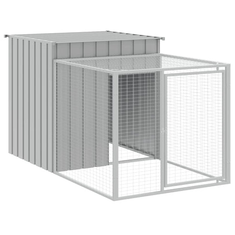 Vidaxl kippenhok met ren lichtgrijs 110x201x110 cm gegalvaniseerd staal