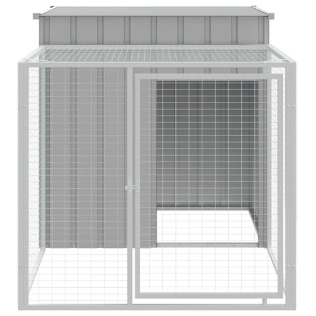 Vidaxl kippenhok met ren lichtgrijs 110x201x110 cm gegalvaniseerd staal