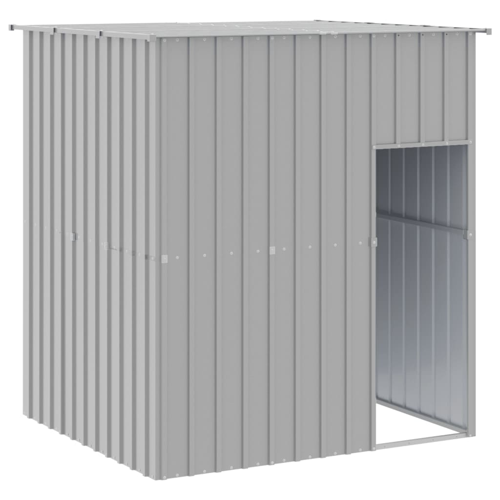 Vidaxl Dog Loft con techo 165x153x181 cm de acero galvanizado gris