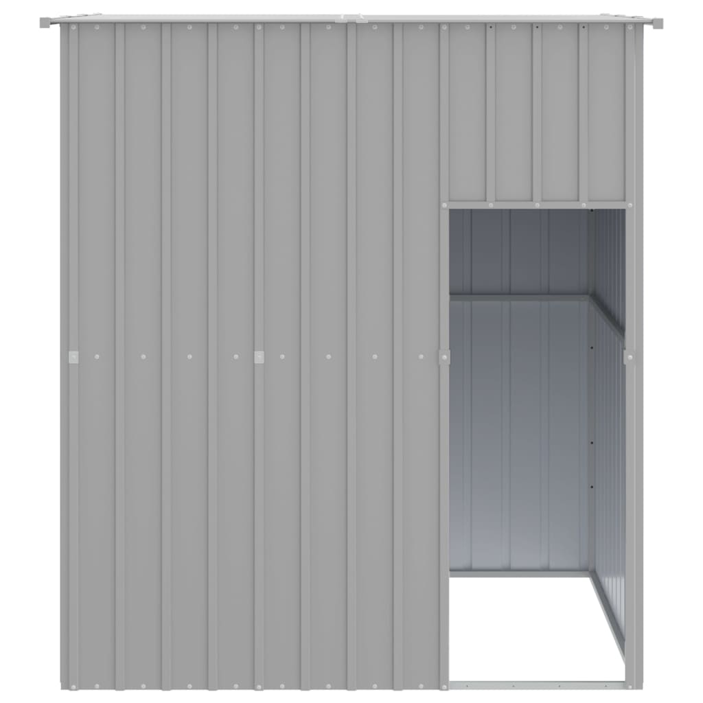 Vidaxl Dog Loft con techo 165x153x181 cm de acero galvanizado gris