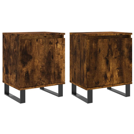 Vidaxl nachtkastjes 2 st 40x30x50 cm bewerkt hout gerookt eikenkleurig