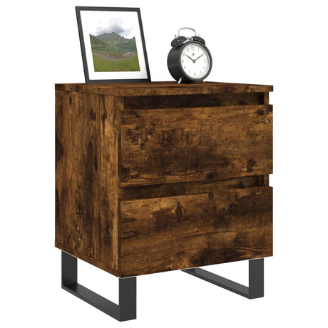 Vidaxl nachtkastjes 2 st 40x35x50 cm bewerkt hout gerookt eikenkleurig