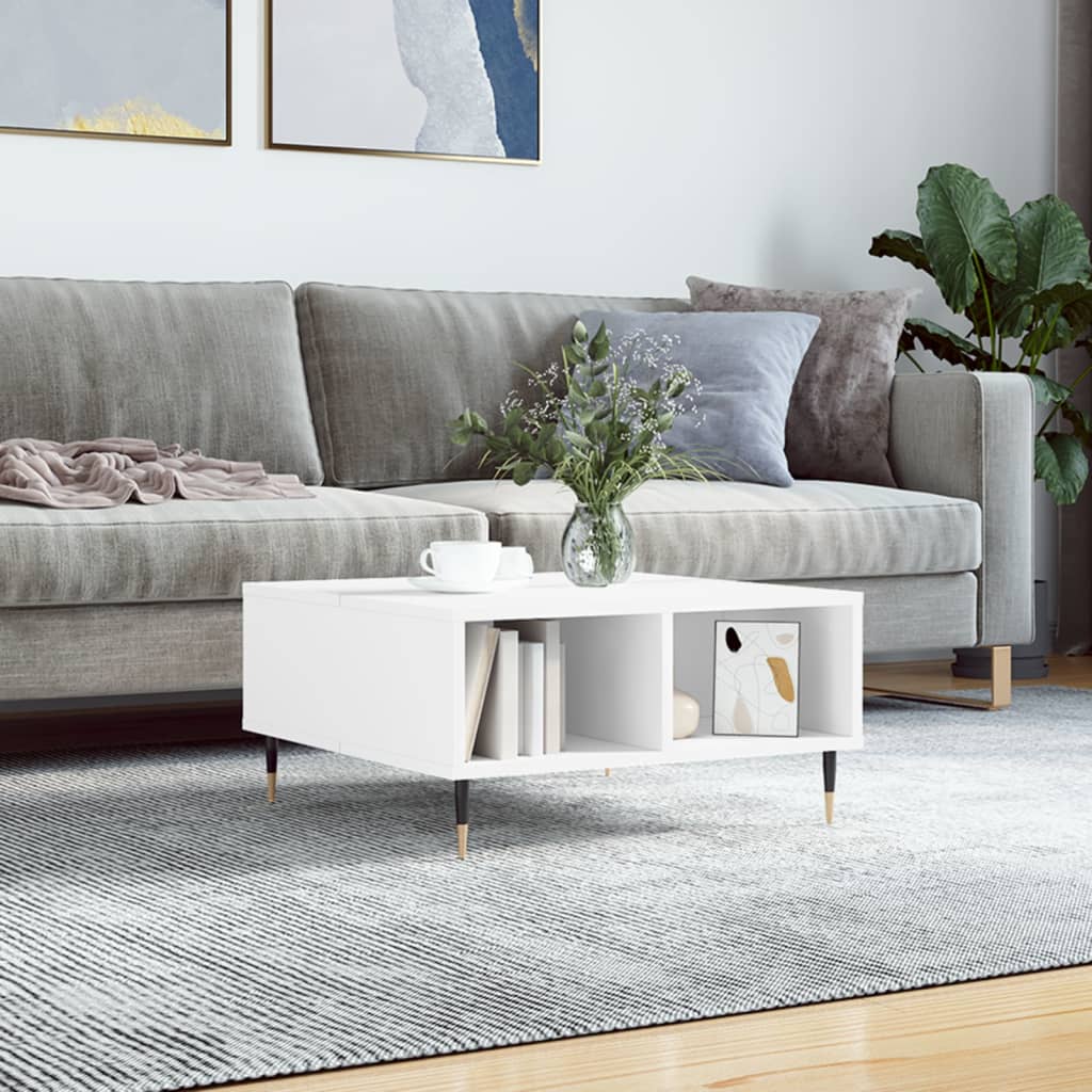 Vidaxl salontafel 60x60x30 cm bewerkt hout wit