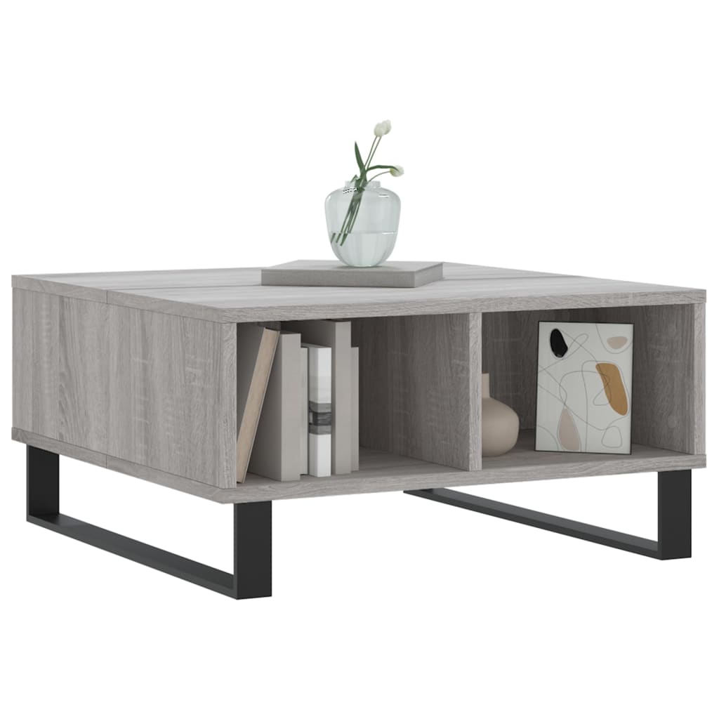 Vidaxl salontafel 60x60x30 cm bewerkt hout grijs sonoma eikenkleurig