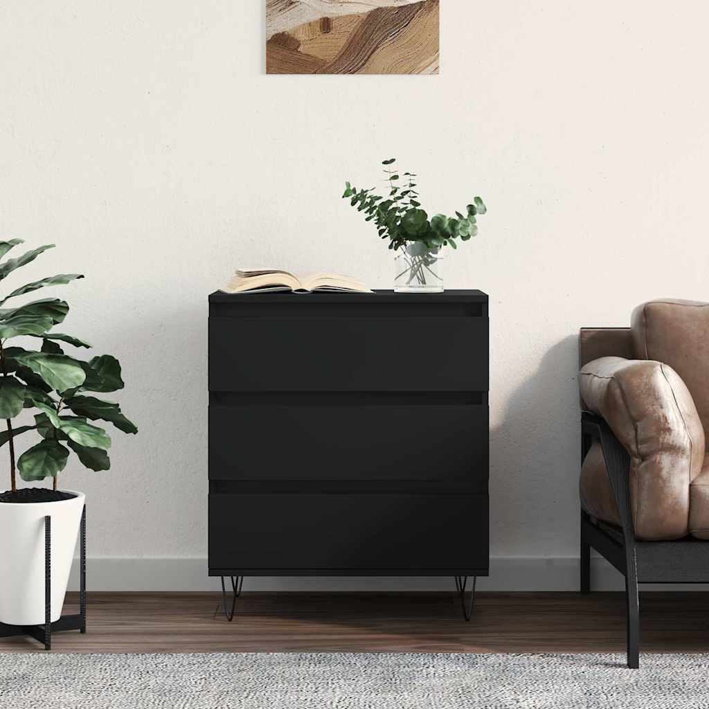 Vidaxl dressoir 60x35x70 cm bewerkt hout zwart