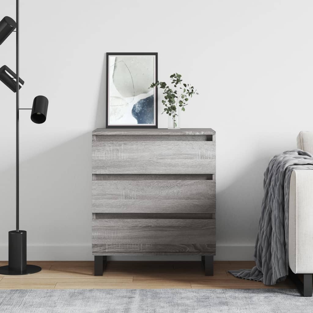 Vidaxl dressoir 60x35x70 cm bewerkt hout grijs sonoma eikenkleurig