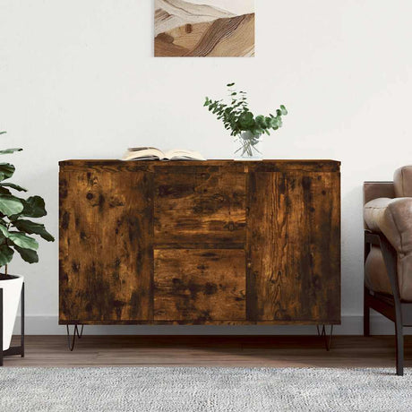 Vidaxl dressoir 101,5x35x70 cm bewerkt hout gerookt eikenkleurig
