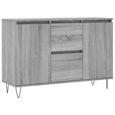 Vidaxl dressoir 101,5x35x70 cm bewerkt hout grijs sonoma eikenkleurig