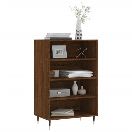 Vidaxl hoge kast 57x35x90 cm bewerkt hout bruin eikenkleur