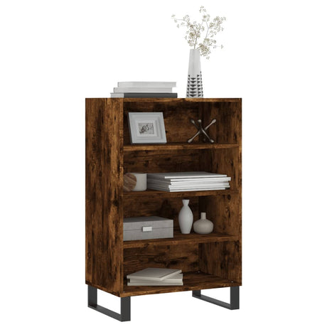 Vidaxl hoge kast 57x35x90 cm bewerkt hout gerookt eikenkleurig