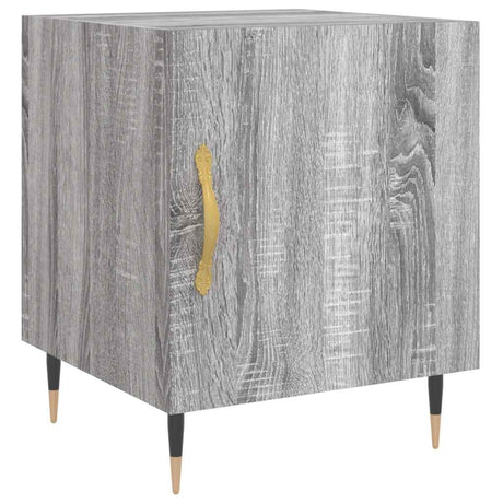 Vidaxl nachtkastje 40x40x50 cm bewerkt hout grijs sonoma eikenkleurig