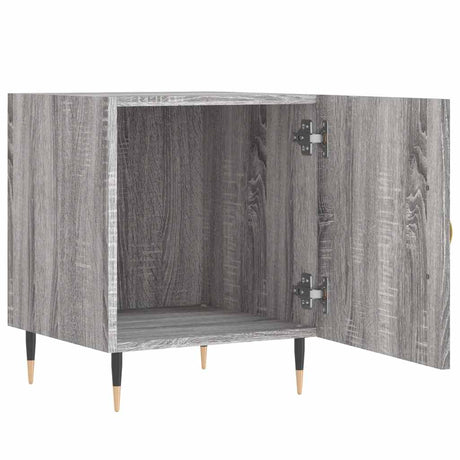 Vidaxl nachtkastje 40x40x50 cm bewerkt hout grijs sonoma eikenkleurig