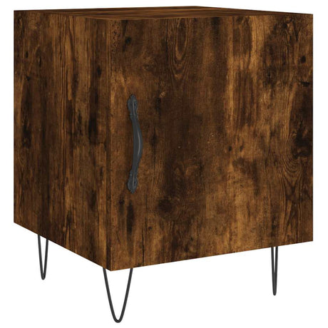 Vidaxl nachtkastje 40x40x50 cm bewerkt hout gerookt eikenkleurig