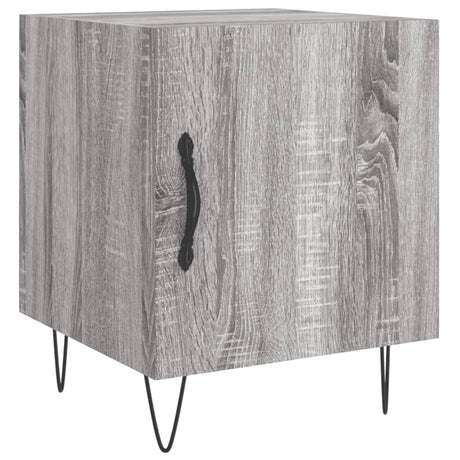 Vidaxl nachtkastje 40x40x50 cm bewerkt hout grijs sonoma eikenkleurig