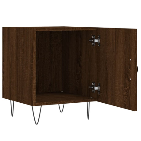 Vidaxl nachtkastje 40x40x50 cm bewerkt hout bruin eikenkleur