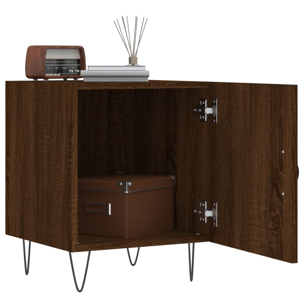 Vidaxl nachtkastjes 2 st 40x40x50 cm bewerkt hout bruin eikenkleur