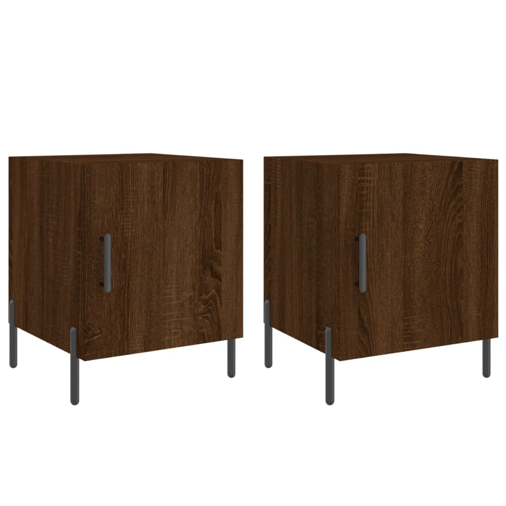 Vidaxl nachtkastjes 2 st 40x40x50 cm bewerkt hout bruin eikenkleur