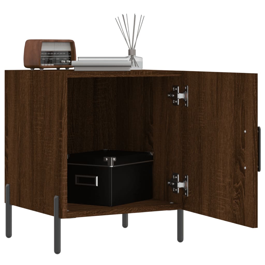 Vidaxl nachtkastjes 2 st 40x40x50 cm bewerkt hout bruin eikenkleur