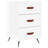 Vidaxl nachtkastje 40x40x66 cm bewerkt hout hoogglans wit
