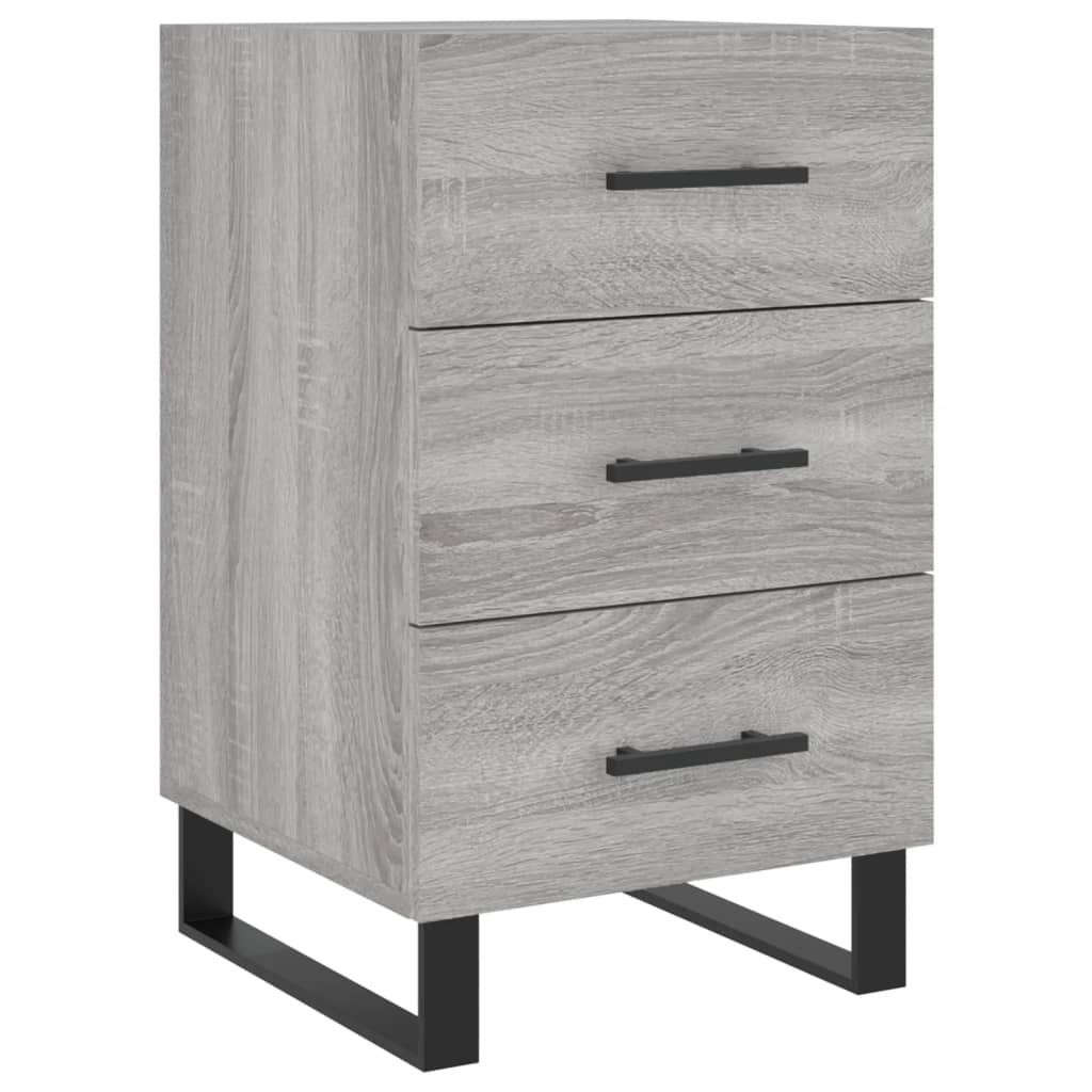 Vidaxl nachtkastje 40x40x66 cm bewerkt hout grijs sonoma eiken