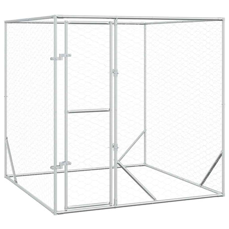 Vidaxl hondenkennel voor buiten 2x2x2 m gegalvaniseerd staal zilver