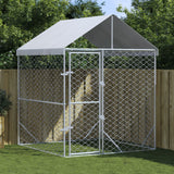 Perrera de perros Vidaxl con techo 2x2x2.5 M M M Milvanized Steel Silver