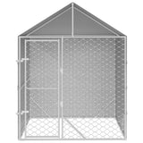 Perrera de perros Vidaxl con techo 2x2x2.5 M M M Milvanized Steel Silver