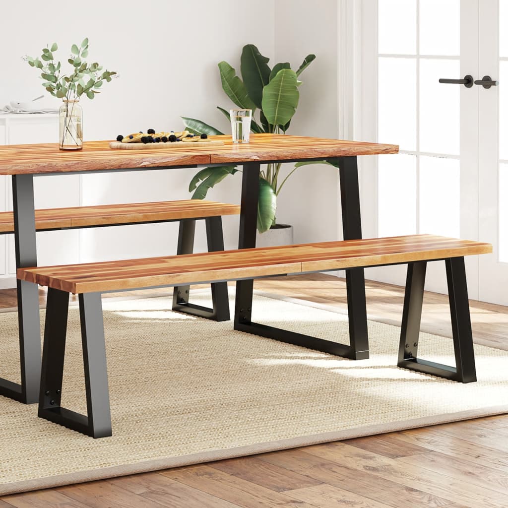 Vidaxl bankje met natuurlijke rand 160 cm massief acaciahout