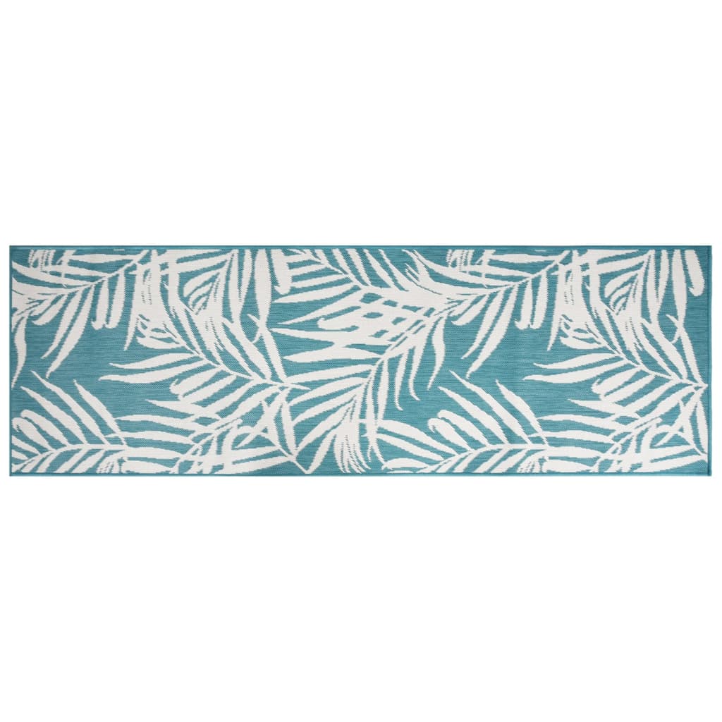 Vidaxl à l'extérieur du tapis réversible 80x250 cm aqua et blanc