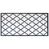 Vidaxl buitenkleed omkeerbaar 80x150 cm marineblauw en wit