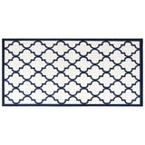 Vidaxl ausserhalb rug reversibel 80x150 cm Marine blo a wäiss