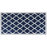 Vidaxl Rugoor Rapoor réversible 100x200 cm bleu marine et blanc