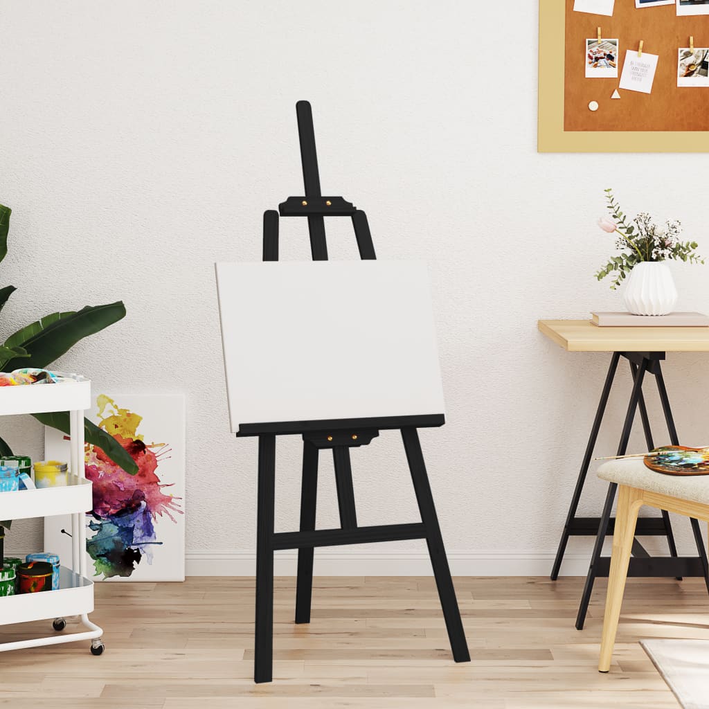 Vidaxl Easel 53.5x95x127 cm de pino sólido negro