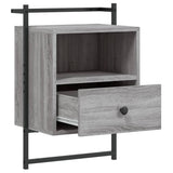 Vidaxl nachtkastje wandgemonteerd 40x30x61 cm hout grijs sonoma eiken