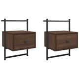 Vidaxl nachtkastjes 2 st wandgemonteerd 35x30x51 cm hout bruineiken