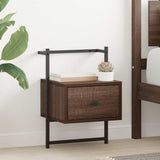 Vidaxl nachtkastjes 2 st wandgemonteerd 35x30x51 cm hout bruineiken