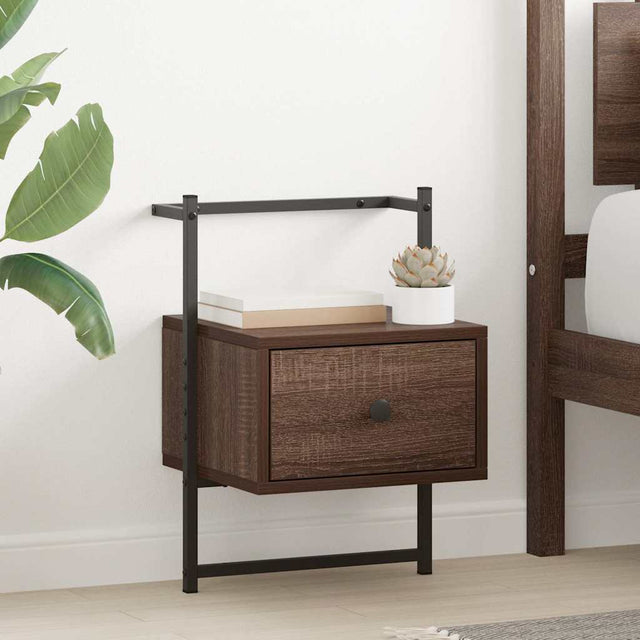Vidaxl nachtkastjes 2 st wandgemonteerd 35x30x51 cm hout bruineiken