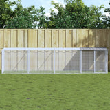 Vidaxl kippenhok met dak 403x98x90 cm gegalvaniseerd staal lichtgrijs