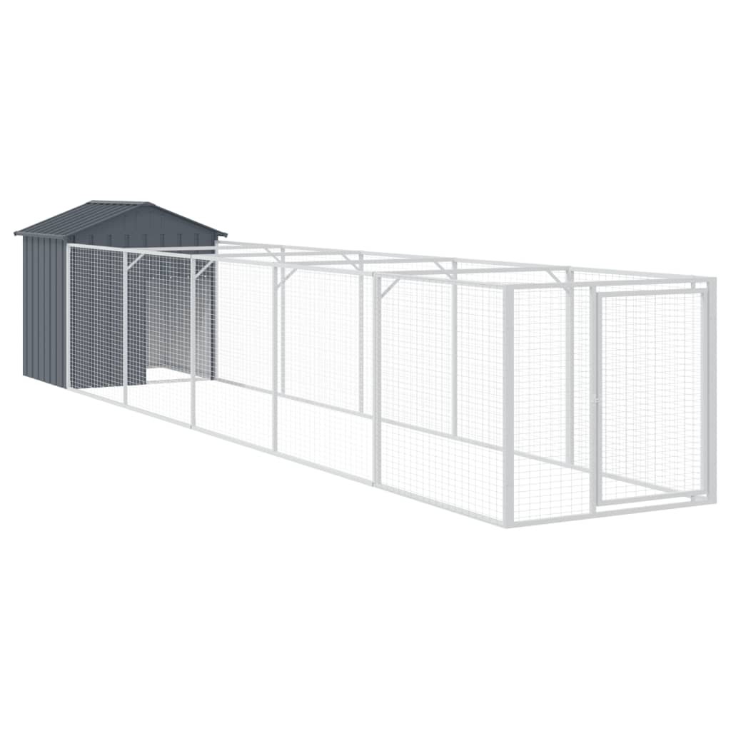 Vidaxl loft con techo 117x609x123 cm de acero galvanizado antracita