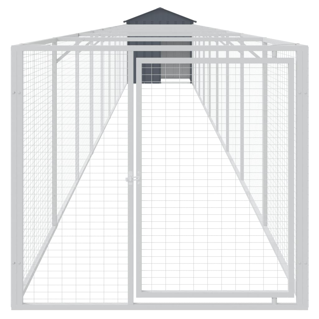 VIDAXL -Hundedoft mit Dach 117x1017x123 cm Stahl Anthrazit -Verschärft