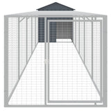 VidaXL Kippenhok met ren 117x609x123 cm gegalvaniseerd staal antraciet