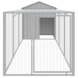 VidaXL Kippenhok met ren 117x405x123 cm staal lichtgrijs