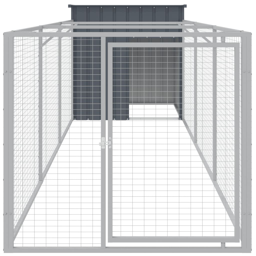 Vidaxl Hondwalt mat der Run 110x4x13110 cm Galavaniséiert Stol Anthraxit